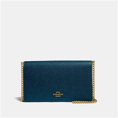 callie foldover chain clutch with floral applique